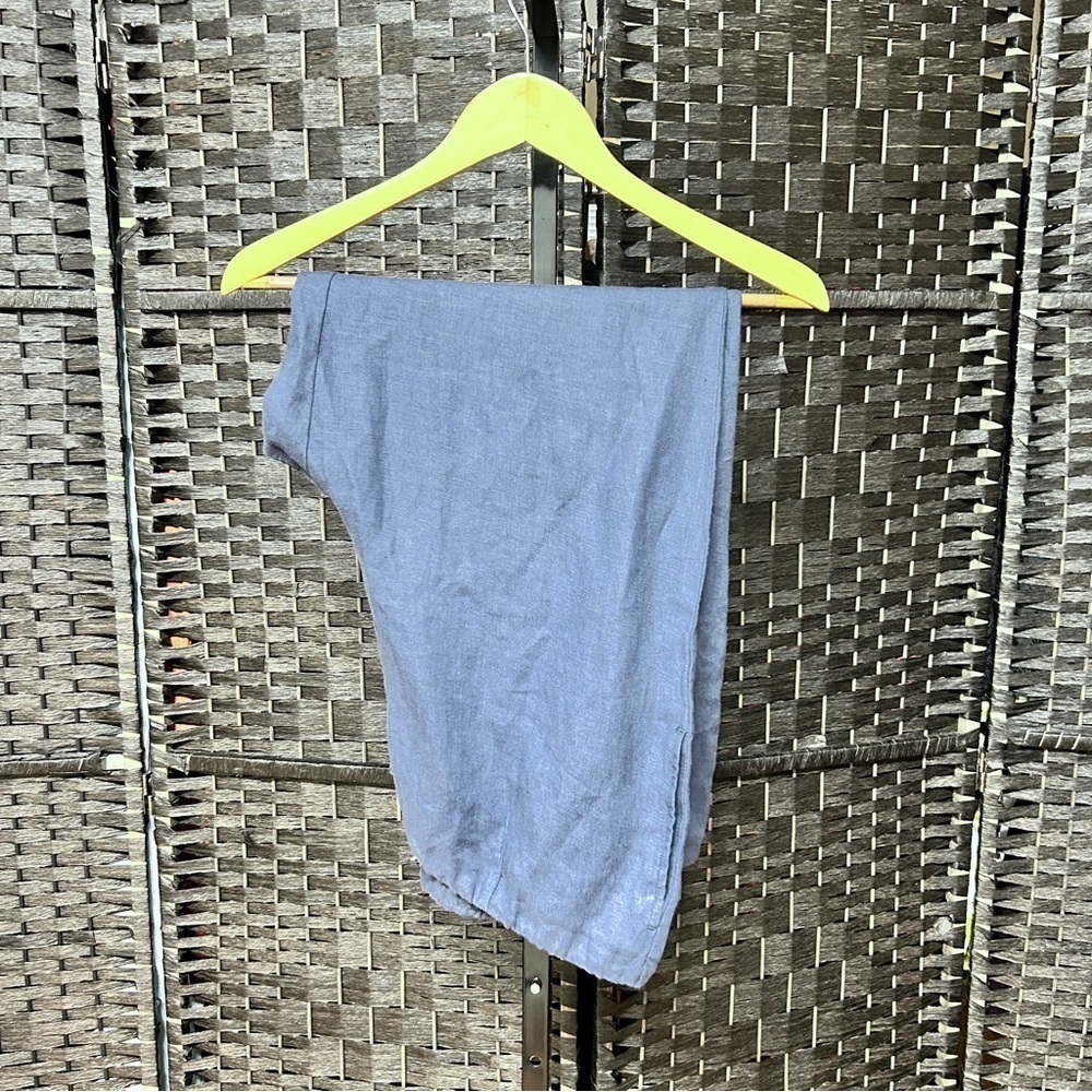 J. Jill Pure linen blue elastic waist wide legged pants size large (runs big)